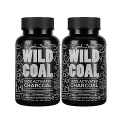 Wild Foods Activated Charcoal bottle front view for digestive support