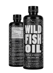 Wild Foods liquid omega-3 lemon bottle, burpless and easy to swallow.