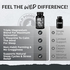 Wild Foods Tri-Mag & L-Theanine pouring into a glass for nightly routine.