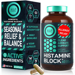 WILD FUEL histamine block flavonoids bottle – supports seasonal comfort.