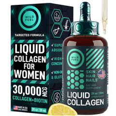 WILD FUEL lemon collagen bottle front showing ready-for-daily-use beauty support