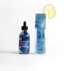 Pouring Wild Hibiscus B’Lure reveals vibrant blue color shifting with citrus