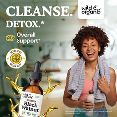 Wild and Organic Black Walnut Tincture pour shows easy daily use