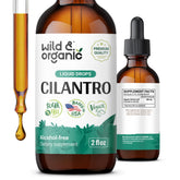 Wild & Organic Cilantro Drops bottle shown for vegan detox support.