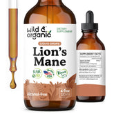 The Wild & Organic Lions Mane drops bottle supports focused days.