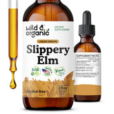 Wild and Organic Slippery Elm Drops bottle front for easy dosing