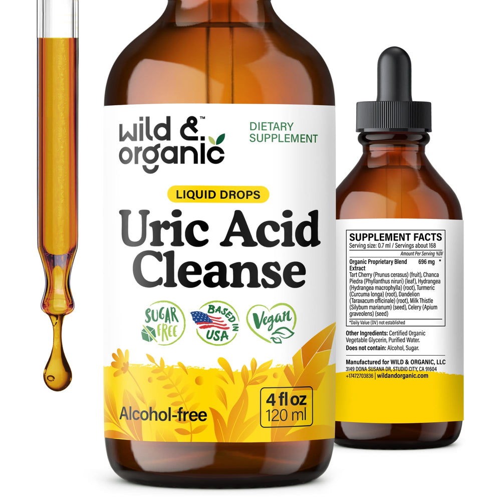 Wild & Organic Uric Acid Cleanse bottle-front view for daily wellness