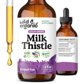 Wild and Organic Milk Thistle Liquid Drops bottle for liver support and detox