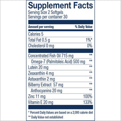 Wiley's Finest Bold Vision bottle back listing ingredients including lutein and zinc.