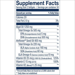 Wiley's Finest CatchFree Omega softgels on table highlighting vegan source of omega-3.