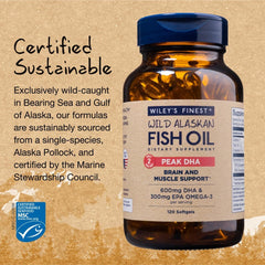 Wiley's Finest MSC-certified sustainable fishery logo reinforces responsible sourcing.
