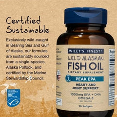 Wiley's Finest Peak EPA bottle pour suggests easy daily dosing.