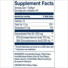 Wiley's Finest Peak EPA softgels close-up showing translucent capsules.
