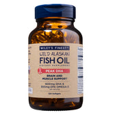 Wiley's Finest Wild Alaskan Fish Oil bottle front showing omega-3 potency.