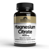 Windmill Magnesium Citrate 400mg bottle supports daily wellness with high absorption