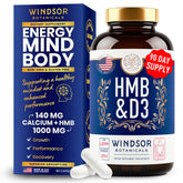 WINDSOR BOTANICALS HMB D3 bottle for daily lean muscle support