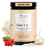 Winged Wellness Glow Up AM bottle pour for a seamless morning routine.
