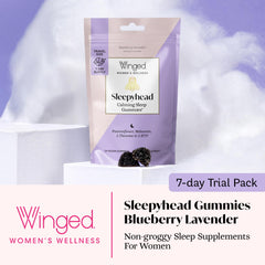 Winged Wellness Sleepyhead gummies close-up shows soft texture for easy enjoyment