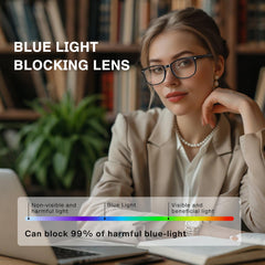WINTOO blue light glasses computer-use scene, reduces eye strain during work.