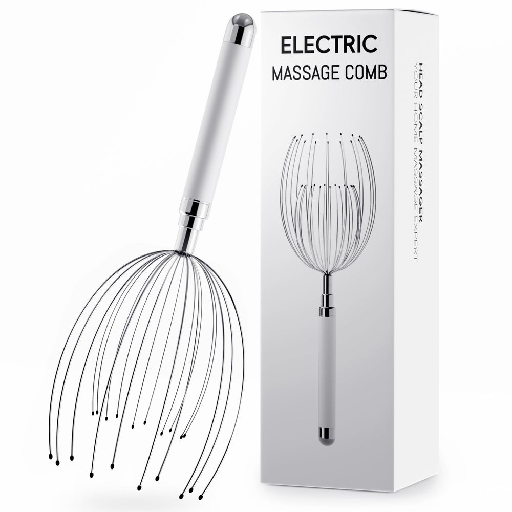 Winyoung head massager with 20 fingers close-up showing thorough scalp relaxation