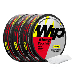 Wip Energy Pouches Sour Cherry can front shows compact, on-the-go energy.