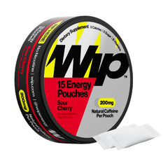 Wip Energy Pouches Sour Cherry can shown for portable energy on the go.