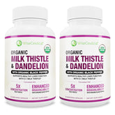Wiseceutical milk thistle bottle showing 5:1 extract for potent liver support