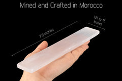 Wish Well large selenite plate supports Reiki and meditation rituals
