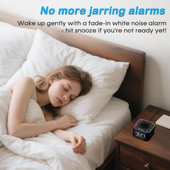 Wkzay sound machine alarm clock night light providing a soft bedtime glow