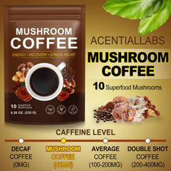 WLCTJIAYOU Mushroom Coffee powder being poured for hot or cold drinks.