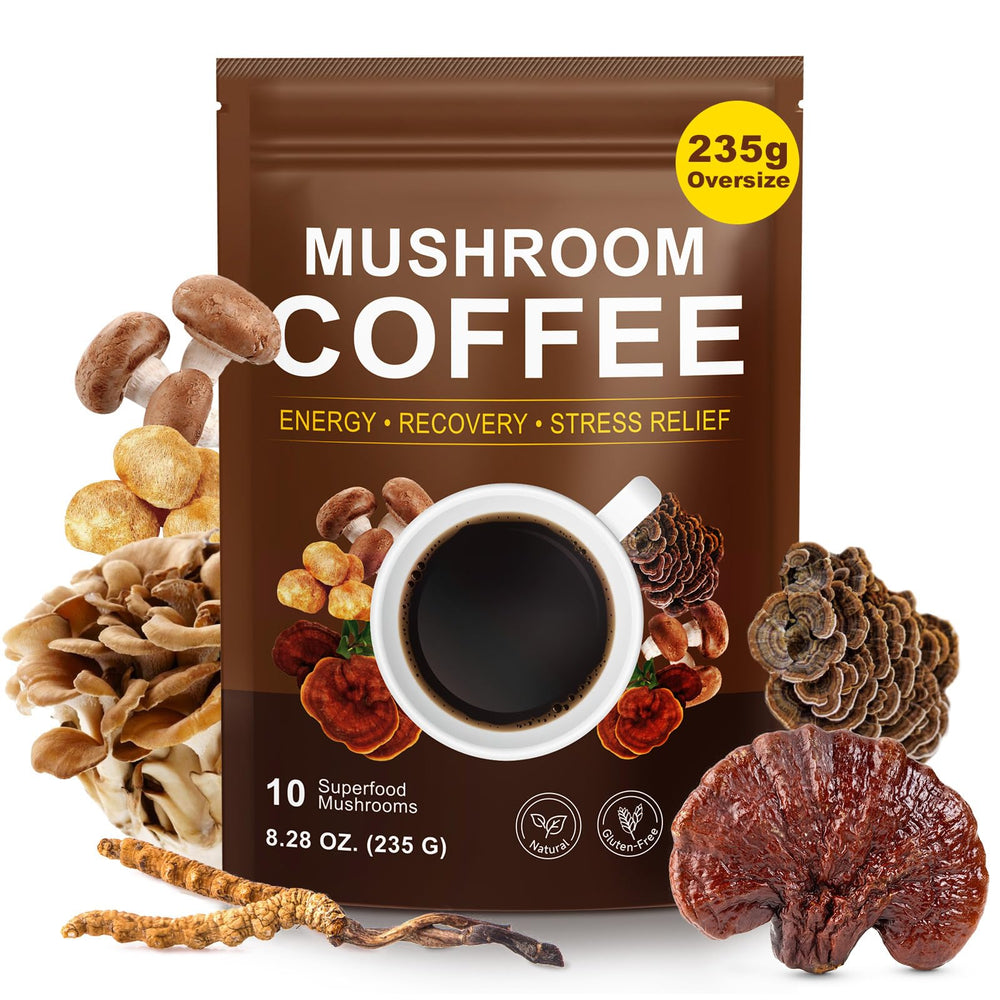 WLCTJIAYOU Mushroom Coffee supersize bag delivering steady energy for busy days.