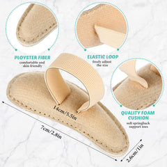 Woanger hammer toe cushion right beige closeup demonstrates ergonomic fit.