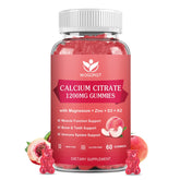 WOGORGT calcium citrate gummies bottle front for bone and teeth support