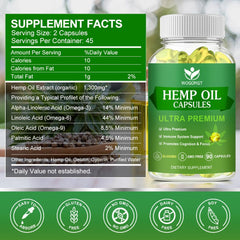 WOGORGT hemp oil capsules pack side view showing two-bottle packaging and easy use.