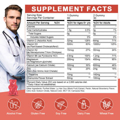 WOGORGT magnesium gummies strawberry flavor on label for vegan formula