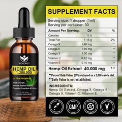 WOGORGT Organic Hemp Oil 2-pack bottle close-up highlighting purity and nutrients.