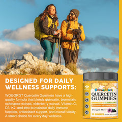WOGORGT Quercetin Gummies vegan and sugar-free formula for inclusive use.