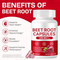 WOJBALMN Beet Root Capsules bottle pouring for convenient daily use.