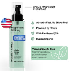 WONDER FAMILY magnesium oil spray on the body, designed for relaxation and recovery