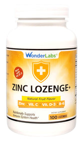 Wonder Laboratories zinc lozenges bottle with fruit flavor for daily immune support