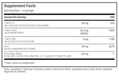 Wonder Laboratories zinc lozenges close-up of royal jelly and bark powder blend
