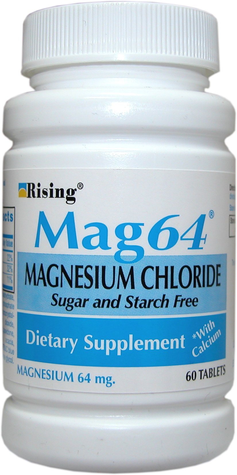 Wonder Laboratories Rising Mag64 tablets front view for magnesium and calcium support in bones