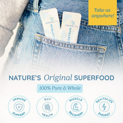 WonderCow colostrum powder label emphasizes purity and ethical sourcing.