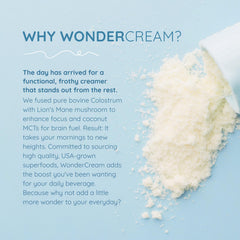Close-up of lion's mane mushroom and coconut milk powder blend.
