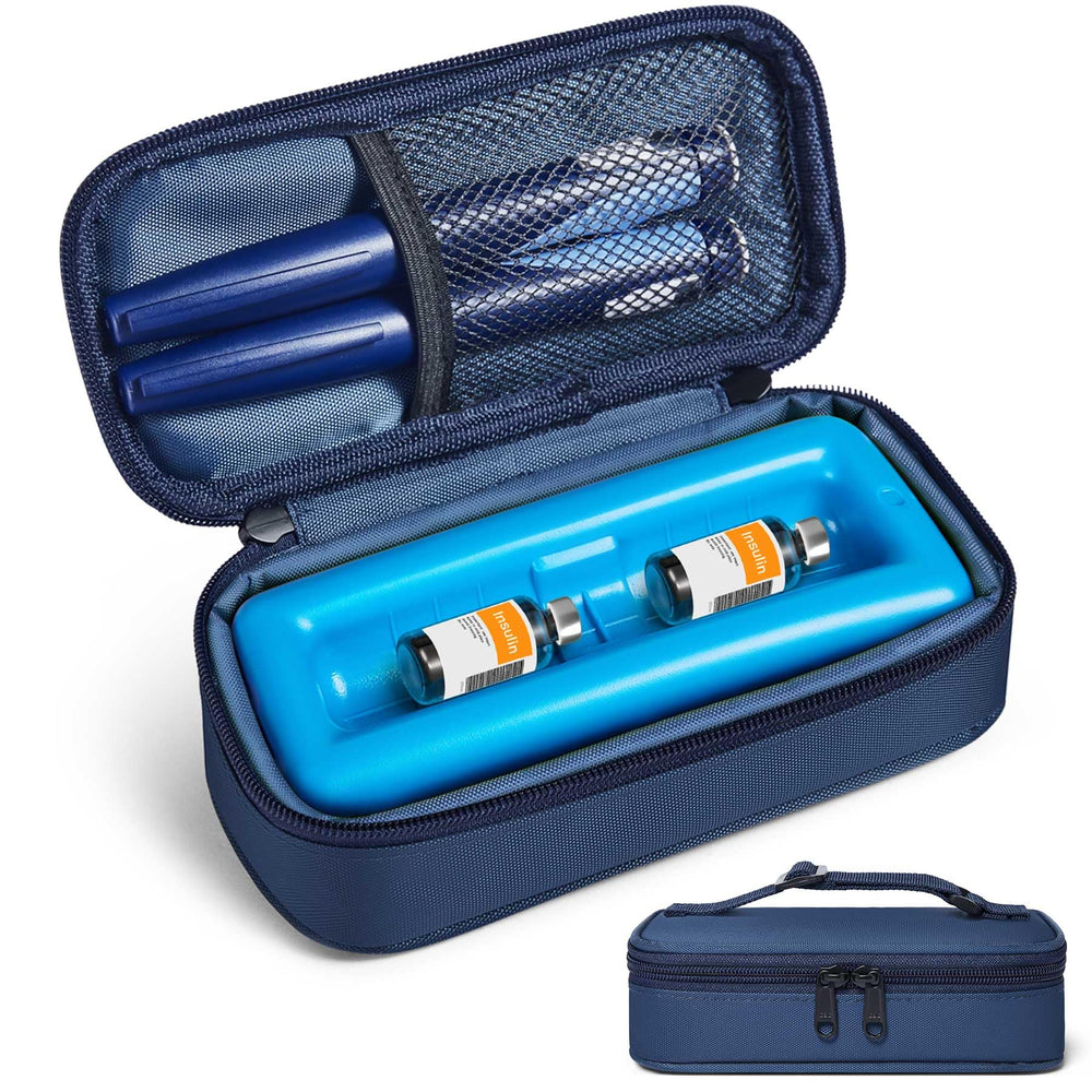 WOODAKE insulin vial cooler with ice brick for travel cooling