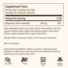 Wooden Spoon Herbs Magic Magnesium label highlights digestive support potential.