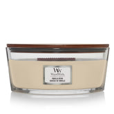 WoodWick Elipsa Vanilla Bean 76112E front view candle design for cozy ambience