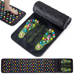 Worive foot massage mat chart shows reflexology zones for targeted relief