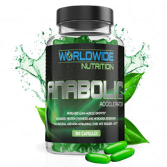 Worldwide Nutrition Anabolic Accelerator bottle front view for daily energy support.