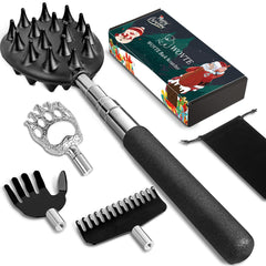 WOVTE back scratcher with 4 heads for customizable comfort and reach